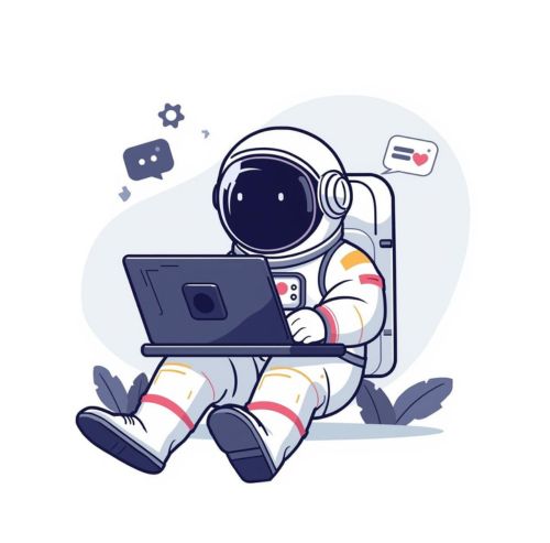 Astronaut working on webdevelopment