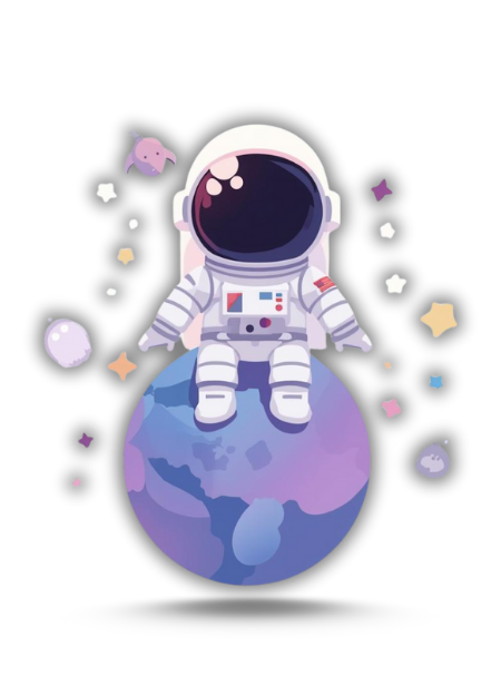 Astronaut Sitting on Planet