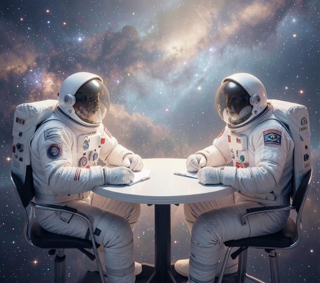 discussion between two astonauts