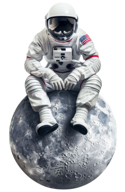 Astronaut sitting on Moon