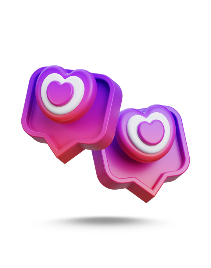 2 hearts with caption box